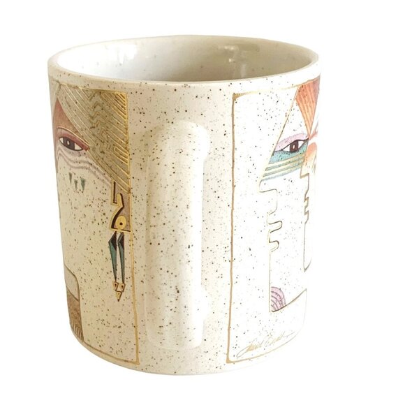 1990 Laurel Burch Native Spirit Face Painting Mug Coffee Cup 18K Gold Leafing - Picture 3 of 9
